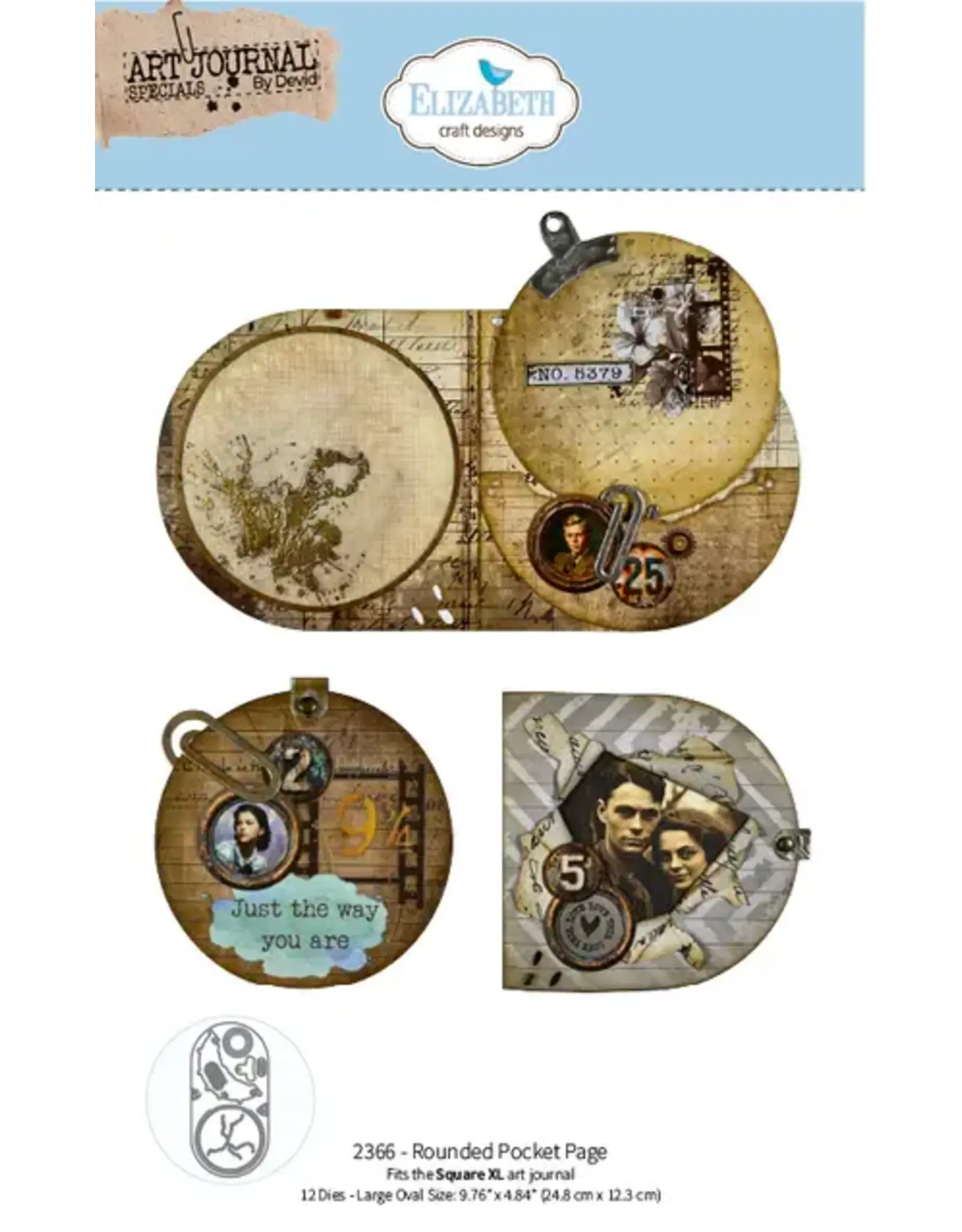 ELIZABETH CRAFT DESIGNS ELIZABETH CRAFT DESIGNS BEAUTIFULLY WORN ROUNDED POCKET PAGE DIE SET