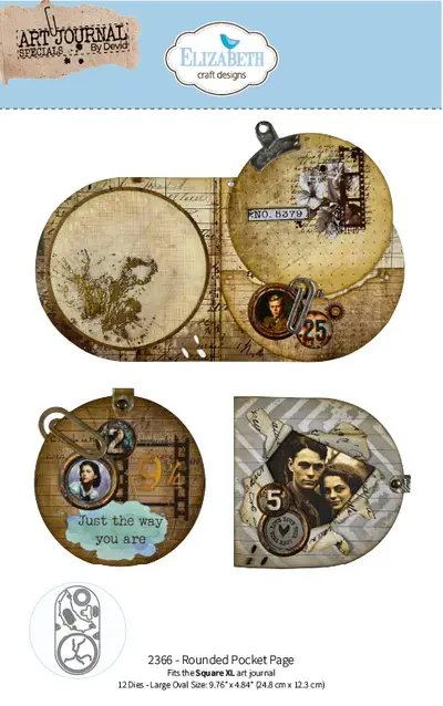 ELIZABETH CRAFT DESIGNS ELIZABETH CRAFT DESIGNS BEAUTIFULLY WORN ROUNDED POCKET PAGE DIE SET
