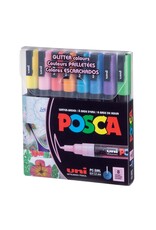POSCA UNI POSCA PC-3ML GLITTER COLORS PAINT MARKER SET 8/PK