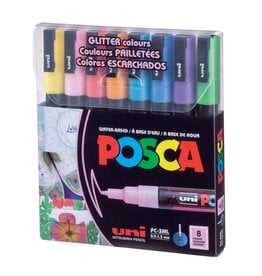 POSCA UNI POSCA PC-3ML GLITTER COLORS PAINT MARKER SET 8/PK