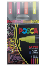 POSCA UNI POSCA PC-5M NEON COLORS PAINT MARKER SET 4/PK