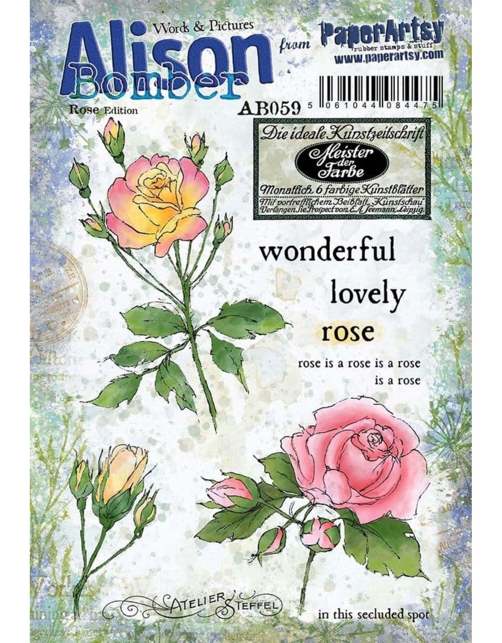PAPER ARTSY PAPER ARTSY ALISON BOMBER ROSE EDITION AB59 CLING STAMP SET