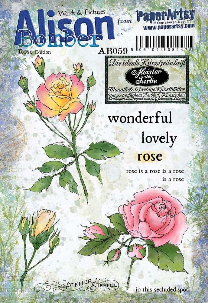 PAPER ARTSY PAPER ARTSY ALISON BOMBER ROSE EDITION AB59 CLING STAMP SET