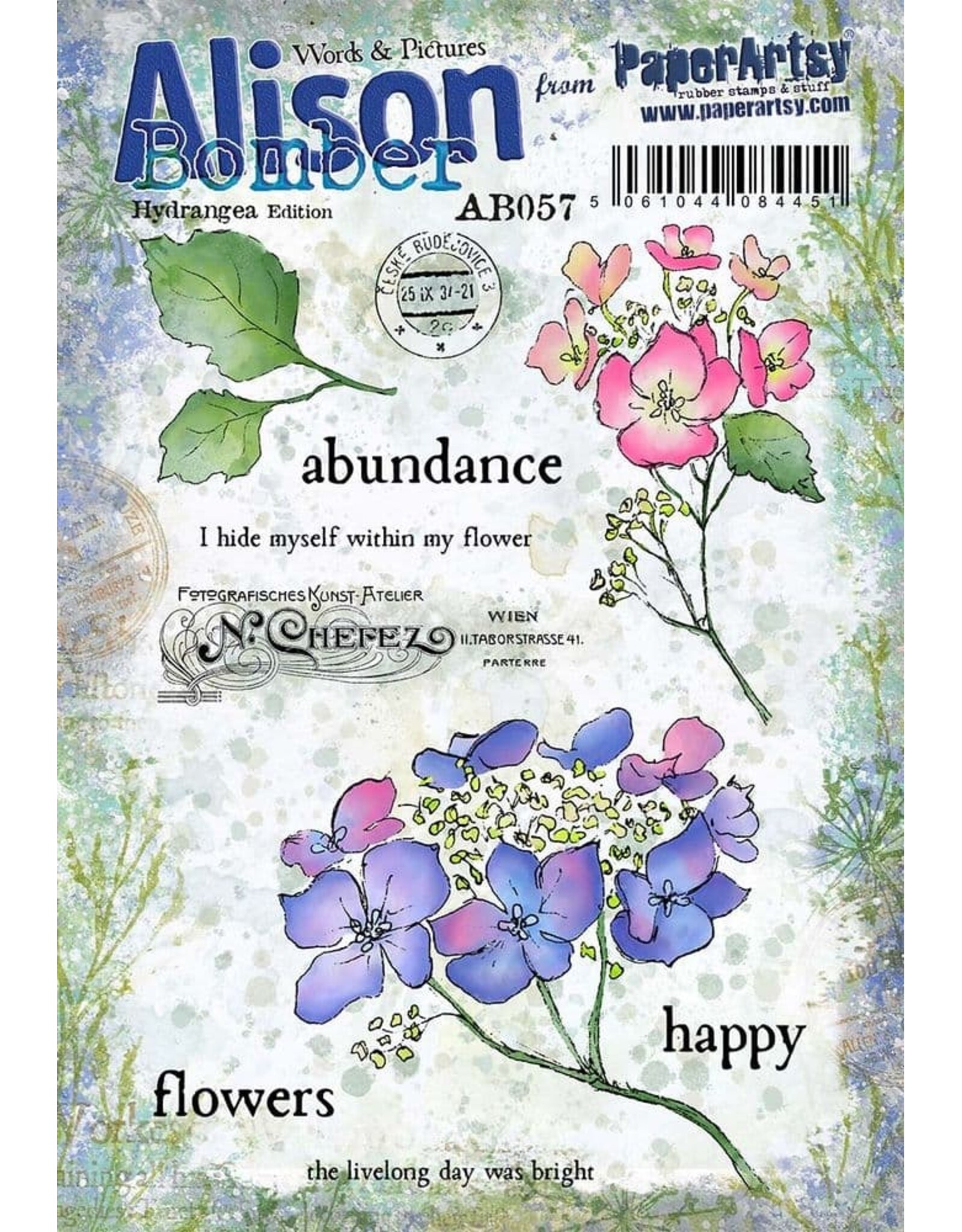 PAPER ARTSY PAPER ARTSY ALISON BOMBER HYDRANGEA EDITION AB57 CLING STAMP SET