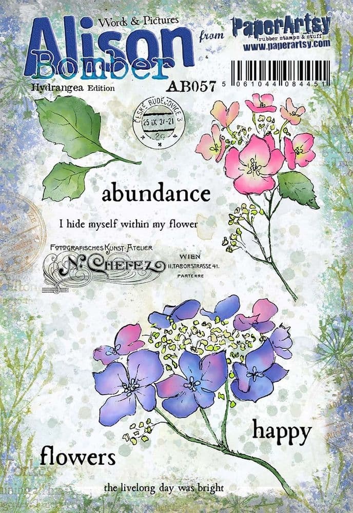 PAPER ARTSY PAPER ARTSY ALISON BOMBER HYDRANGEA EDITION AB57 CLING STAMP SET