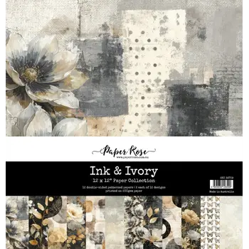 PAPER ROSE PAPER ROSE INK & IVORY 12x12 PAPER COLLECTION
