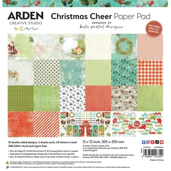 ARDEN CREATIVE STUDIO ARDEN CREATIVE STUDIO CHRISTMAS CHEER 12x12 PAPER PAD 24 SHEETS