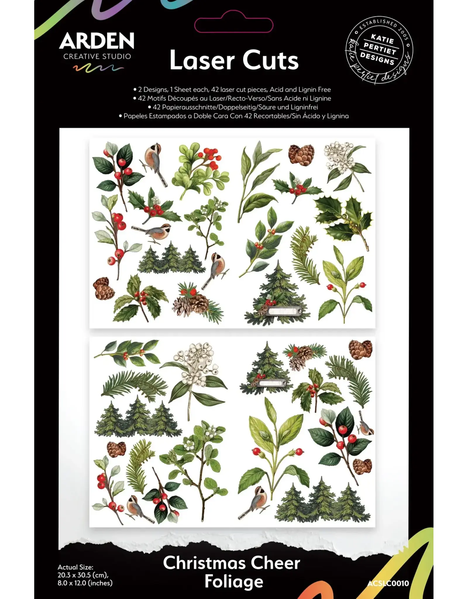 ARDEN CREATIVE STUDIO ARDEN CREATIVE STUDIO CHRISTMAS CHEER 8x12 LASER CUTS FOLIAGE