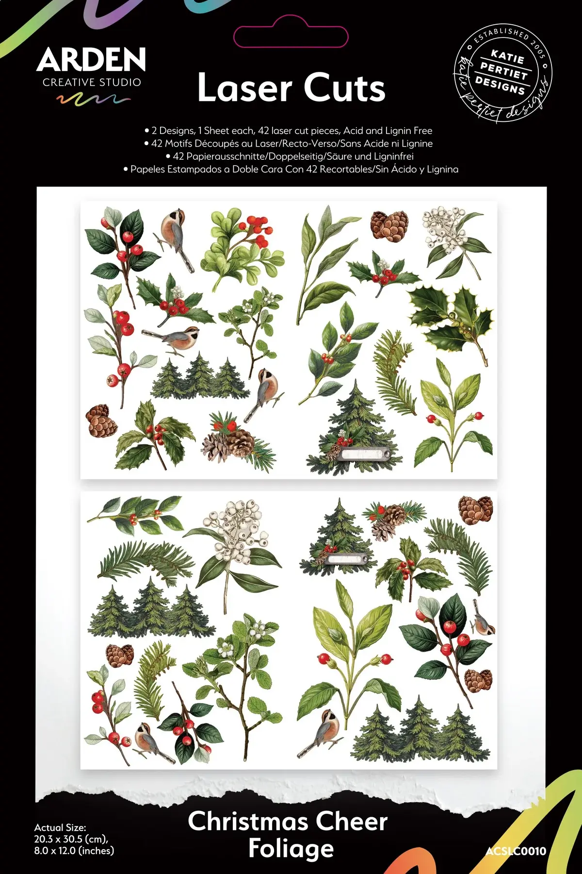 ARDEN CREATIVE STUDIO ARDEN CREATIVE STUDIO CHRISTMAS CHEER 8x12 LASER CUTS FOLIAGE
