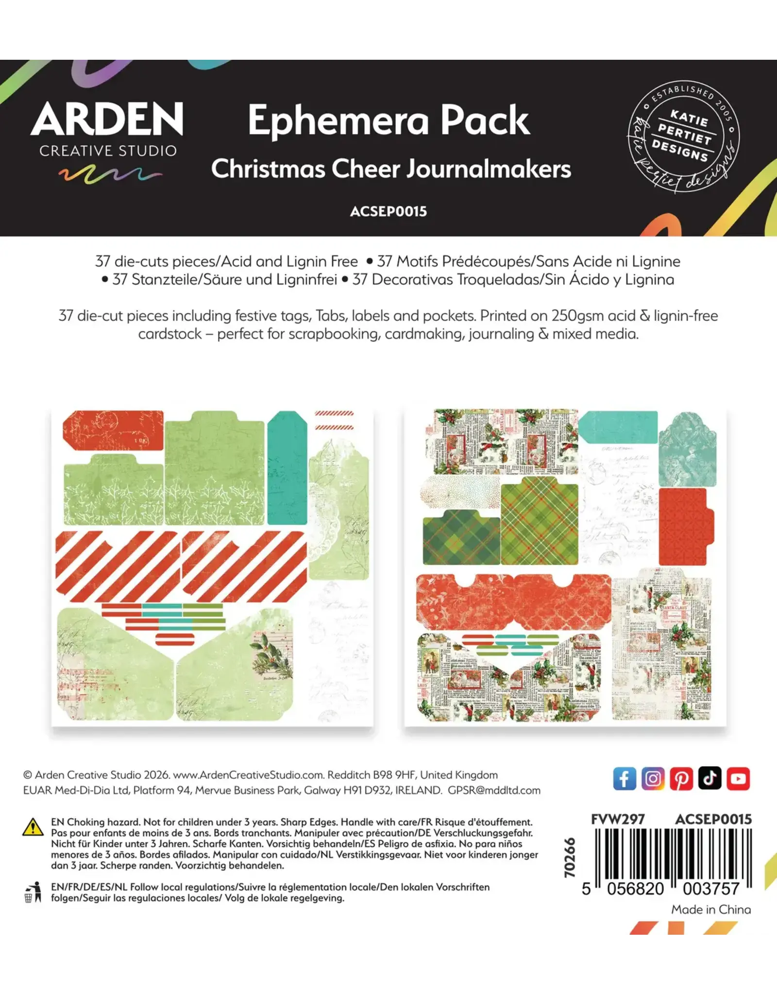 ARDEN CREATIVE STUDIO ARDEN CREATIVE STUDIO CHRISTMAS CHEER JOURNALMAKERS EPHEMERA DIE-CUTS