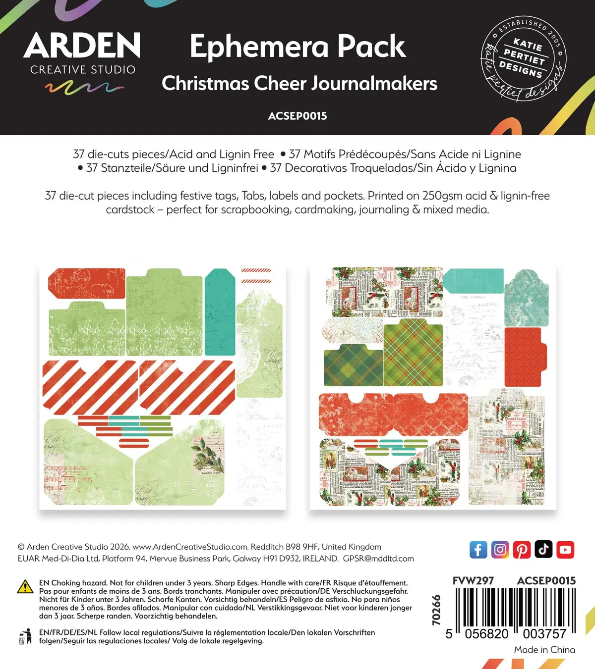 ARDEN CREATIVE STUDIO ARDEN CREATIVE STUDIO CHRISTMAS CHEER JOURNALMAKERS EPHEMERA DIE-CUTS