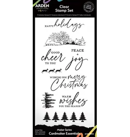 ARDEN CREATIVE STUDIO ARDEN CREATIVE STUDIO MAKER SERIES CARDMAKER ESSENTIALS 4x8 CLEAR STAMP SET