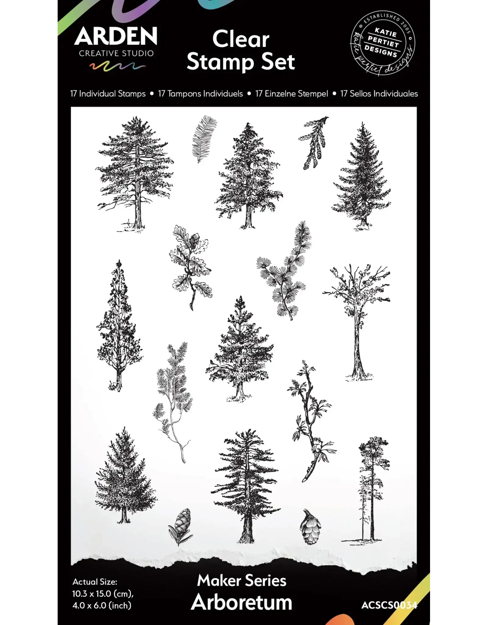 ARDEN CREATIVE STUDIO ARDEN CREATIVE STUDIO MAKER SERIES ARBORETUM 4x6 CLEAR STAMP SET
