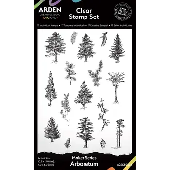 ARDEN CREATIVE STUDIO ARDEN CREATIVE STUDIO MAKER SERIES ARBORETUM 4x6 CLEAR STAMP SET