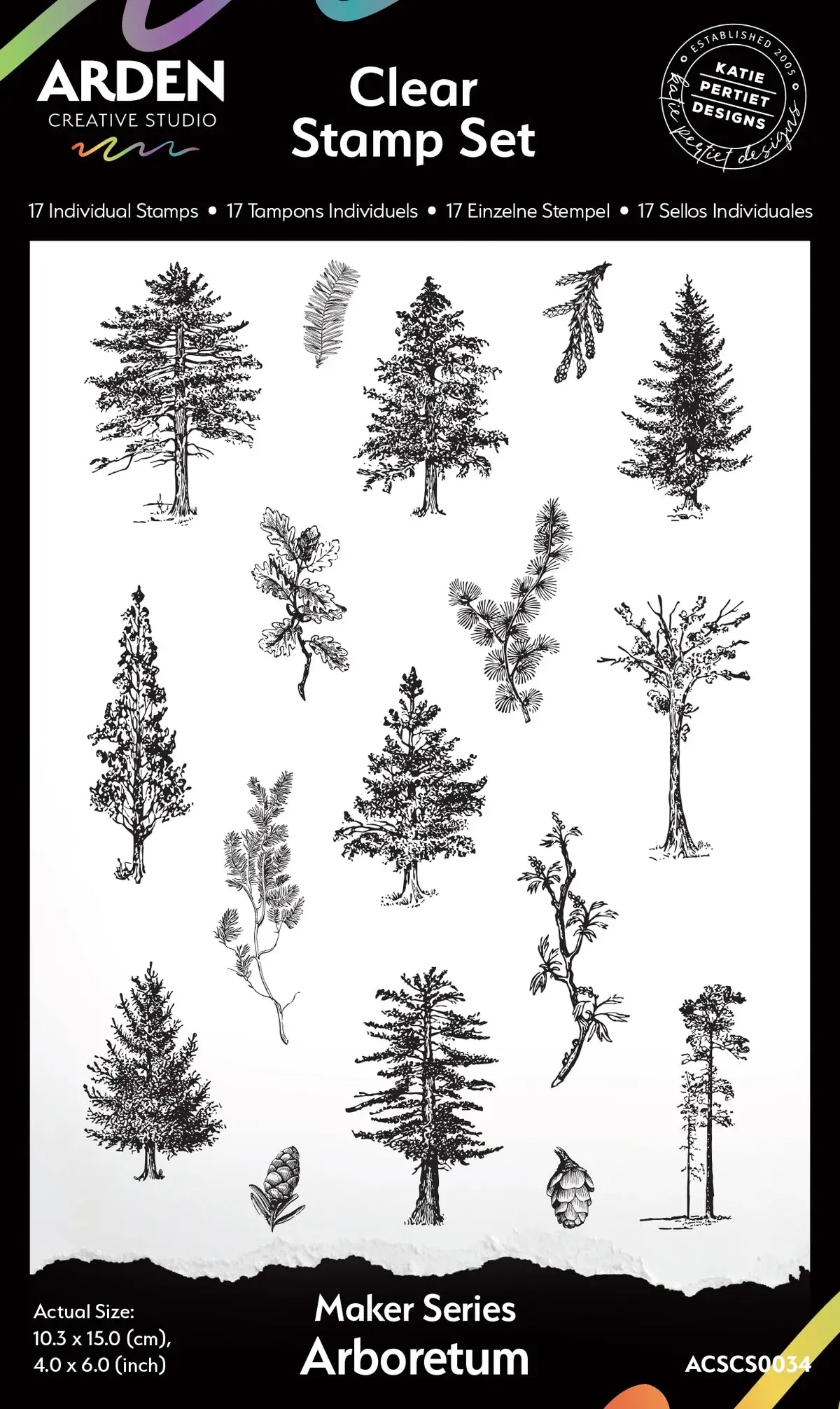 ARDEN CREATIVE STUDIO ARDEN CREATIVE STUDIO MAKER SERIES ARBORETUM 4x6 CLEAR STAMP SET