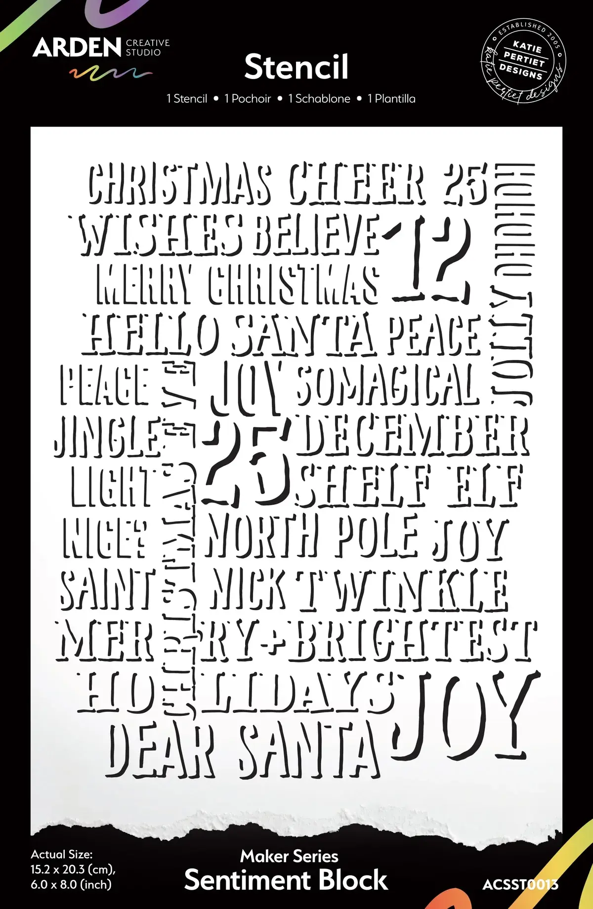 ARDEN CREATIVE STUDIO ARDEN CREATIVE STUDIO MAKER SERIES SENTIMENT BLOCK 6x8 STENCIL