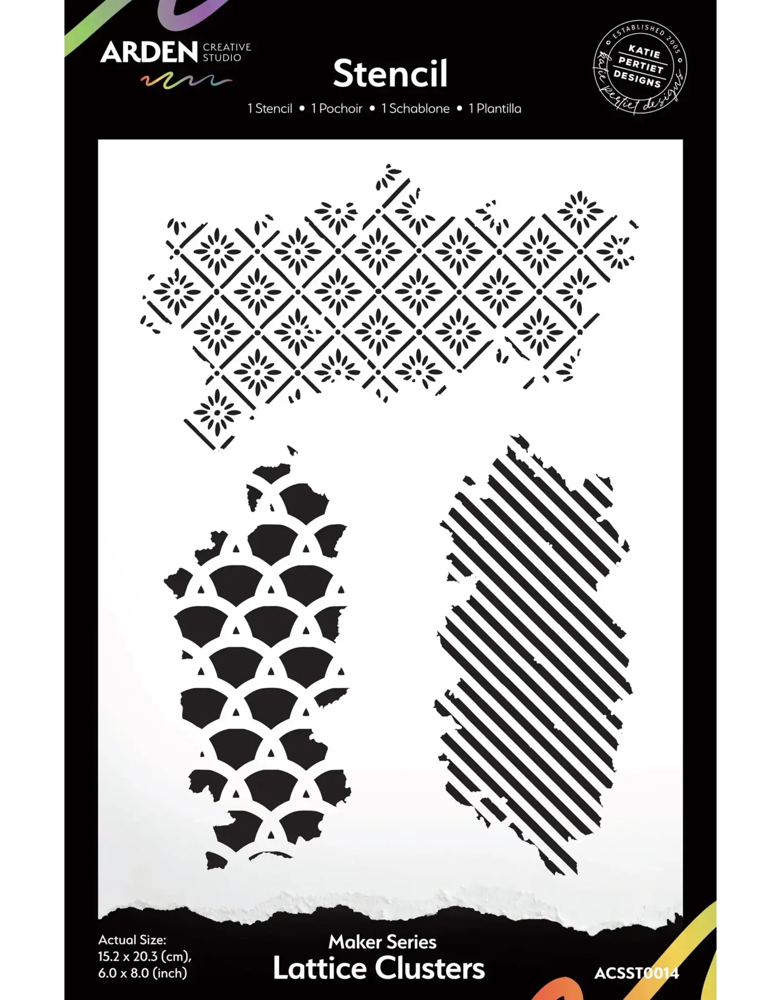 ARDEN CREATIVE STUDIO ARDEN CREATIVE STUDIO MAKER SERIES LATTICE CLUSTERS 6x8 STENCIL