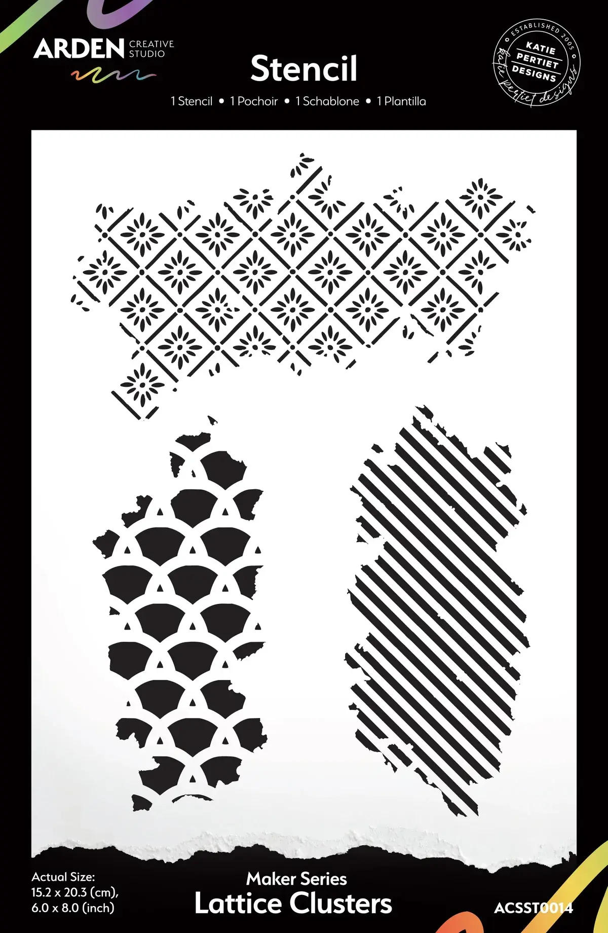 ARDEN CREATIVE STUDIO ARDEN CREATIVE STUDIO MAKER SERIES LATTICE CLUSTERS 6x8 STENCIL