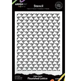 ARDEN CREATIVE STUDIO ARDEN CREATIVE STUDIO MAKER SERIES FLOURISHED LATTICE 6x8 STENCIL