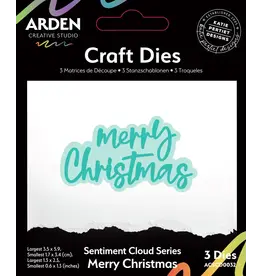 ARDEN CREATIVE STUDIO ARDEN CREATIVE STUDIO SENTIMENT CLOUD SERIES MERRY CHRISTMAS DIE SET