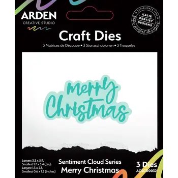 ARDEN CREATIVE STUDIO ARDEN CREATIVE STUDIO SENTIMENT CLOUD SERIES MERRY CHRISTMAS DIE SET