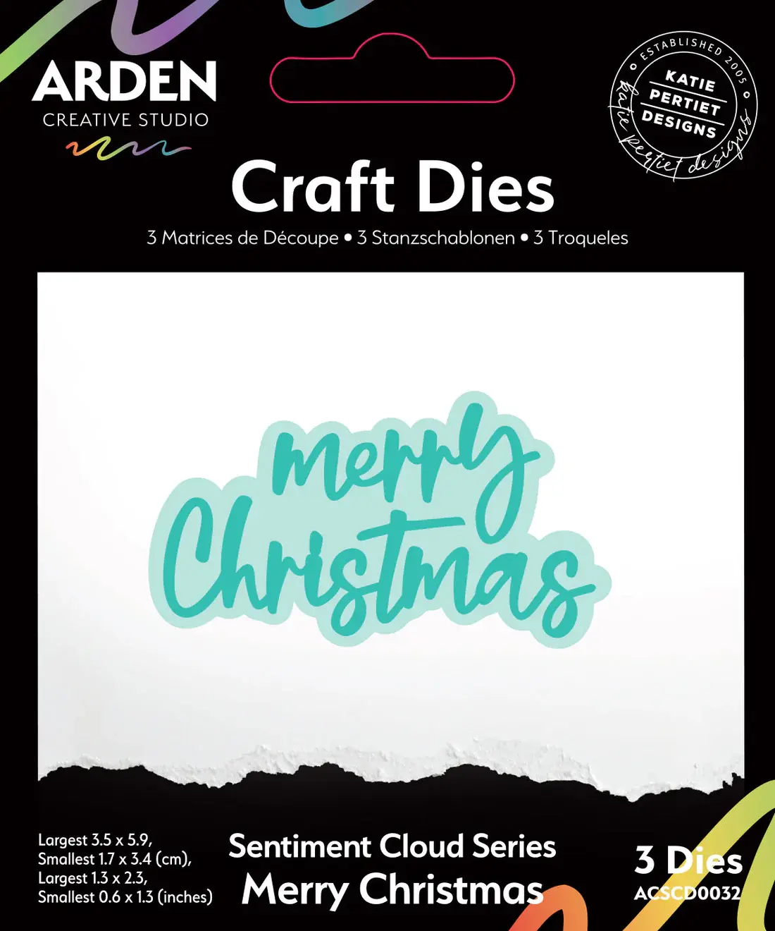 ARDEN CREATIVE STUDIO ARDEN CREATIVE STUDIO SENTIMENT CLOUD SERIES MERRY CHRISTMAS DIE SET