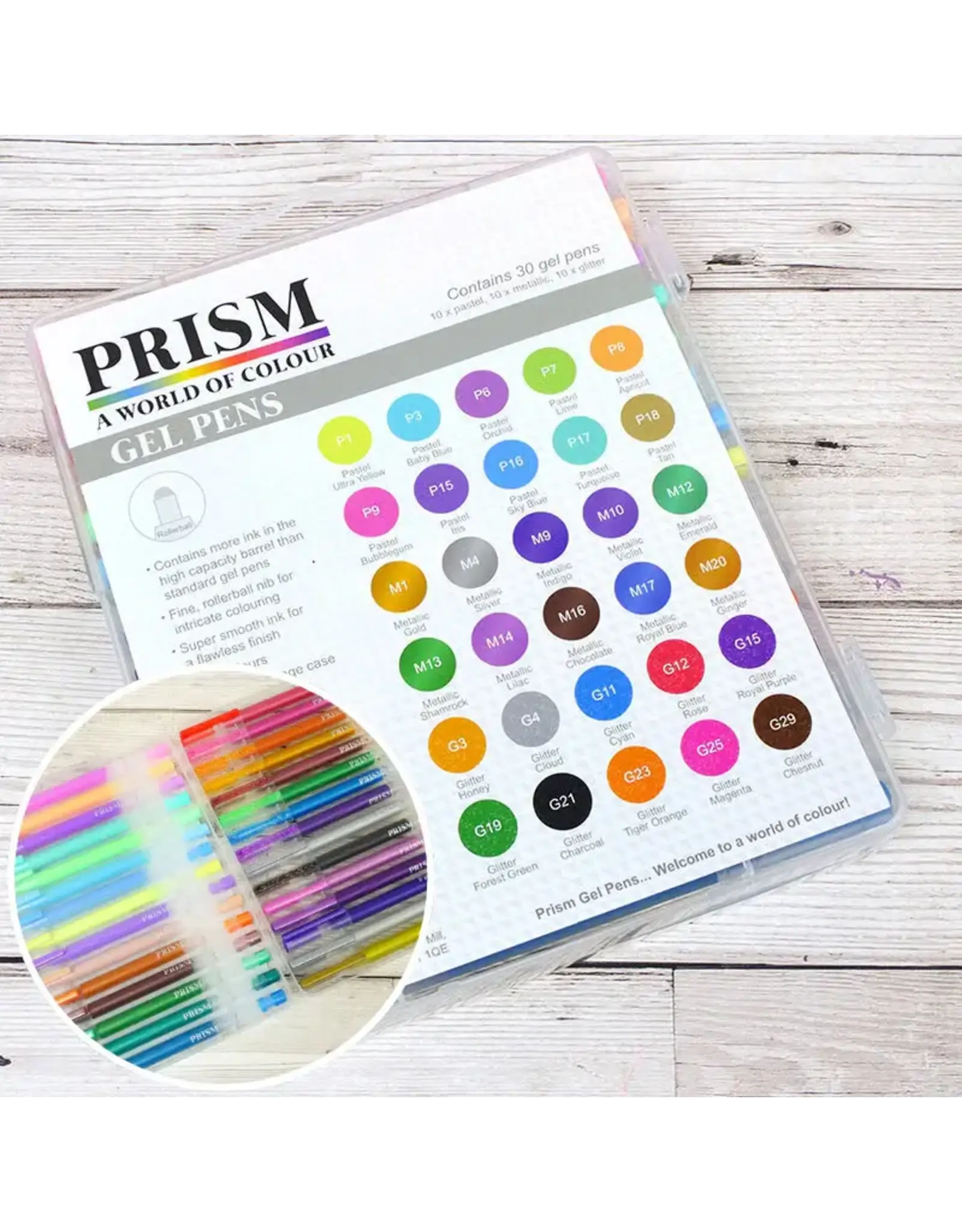 HUNKYDORY CRAFTS LTD. HUNKYDORY PRISM GEL PENS 30 PACK