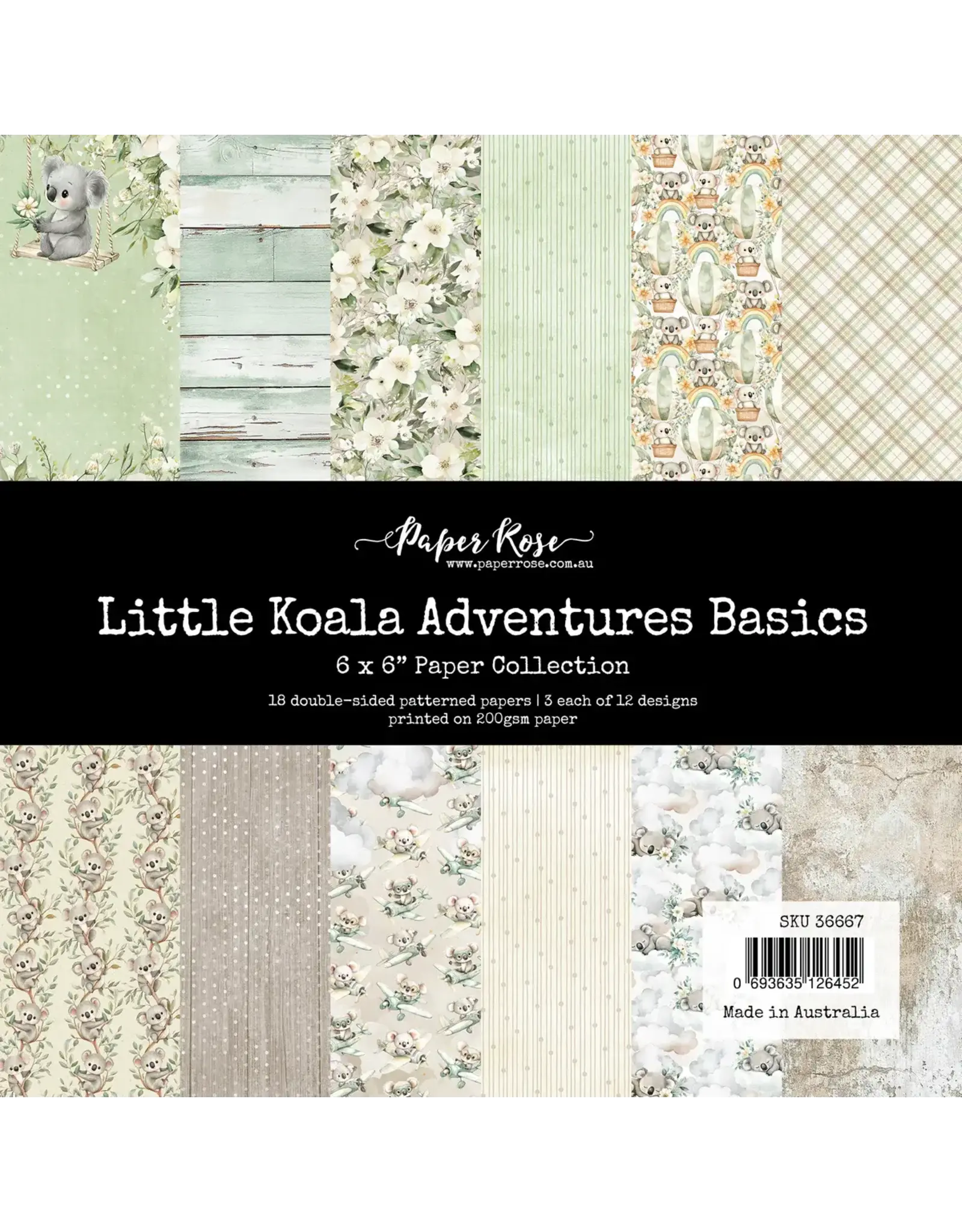 PAPER ROSE PAPER ROSE LITTLE KOALA ADVENTURES 6x6 BASICS PAPER COLLECTION