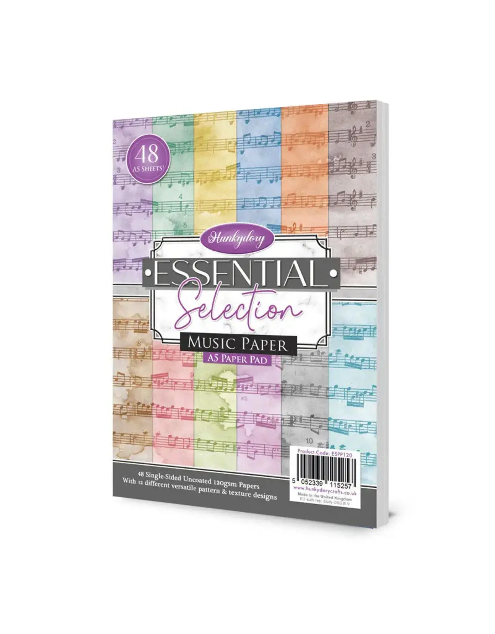 HUNKYDORY CRAFTS LTD. HUNKYDORY ESSENTIAL SELECTION MUSIC PAPER A5 PAPER PAD
