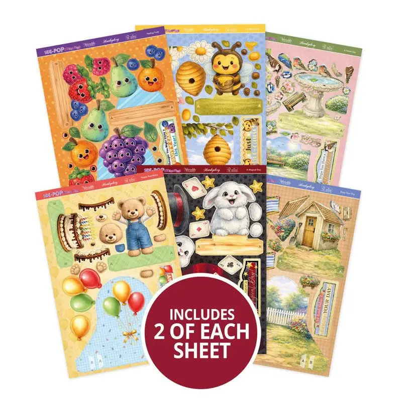 HUNKYDORY CRAFTS LTD. HUNKYDORY SIDE-POP STEPPER CARDS - GOLD SET 1