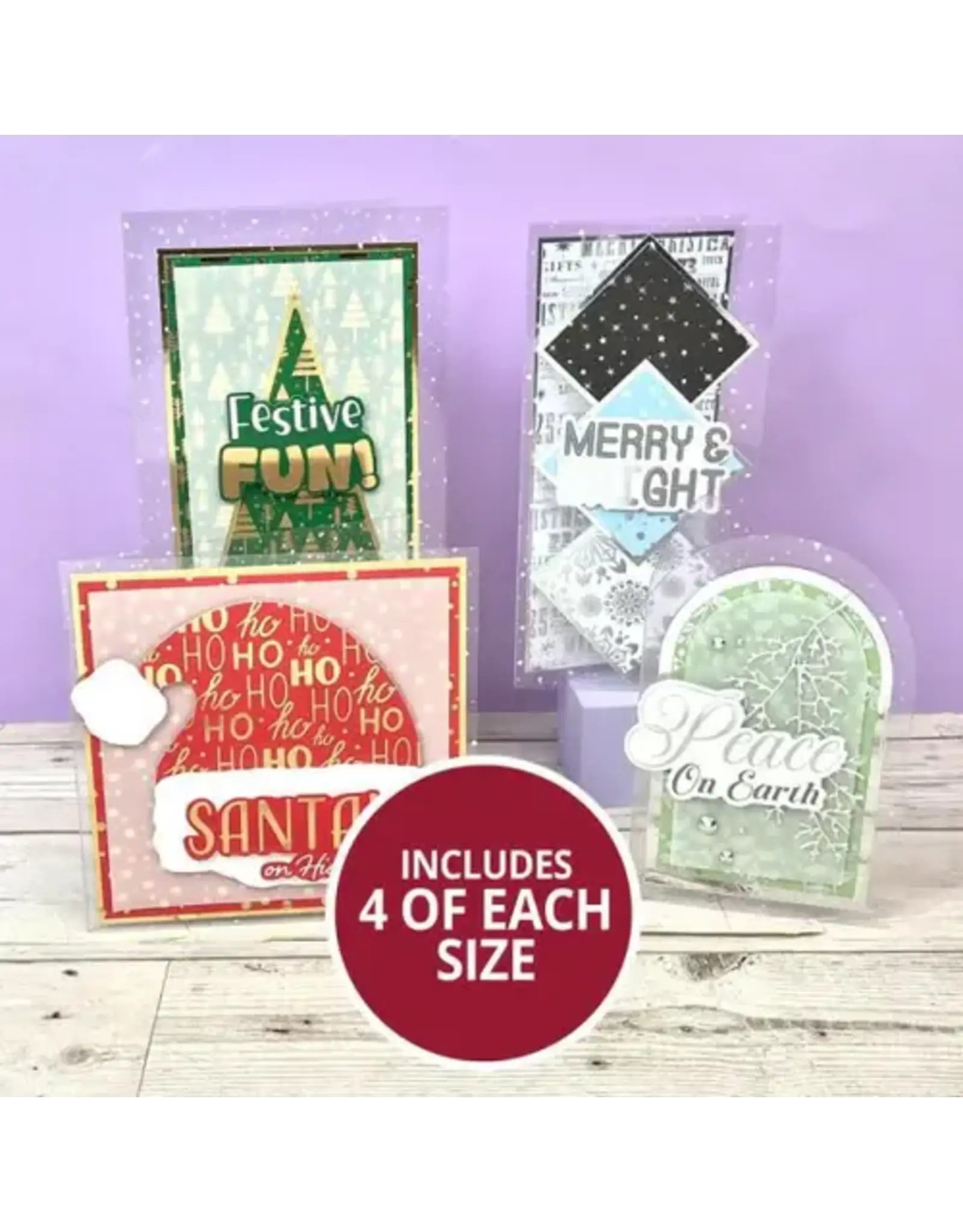 HUNKYDORY CRAFTS LTD. HUNKYDORY ESSENTIALS ACETATE CARD BLANKS SNOWFALL