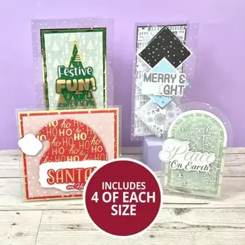 HUNKYDORY CRAFTS LTD. HUNKYDORY ESSENTIALS ACETATE CARD BLANKS SNOWFALL