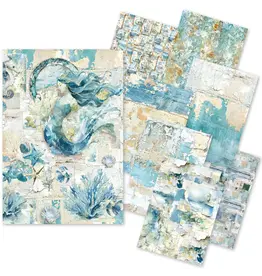 CIAO BELLA CIAO BELLA CRAFTMIX EDGE OF THE OCEAN MIXED A5 TISSUE & VELLUM PAPER 8/PK