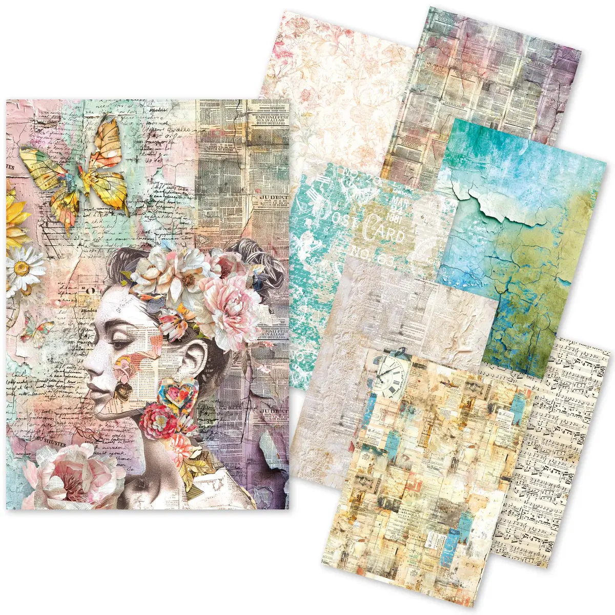CIAO BELLA CIAO BELLA CRAFTMIX THE SOUND OF SPRING MIXED A5 TISSUE & VELLUM PAPER 8/PK