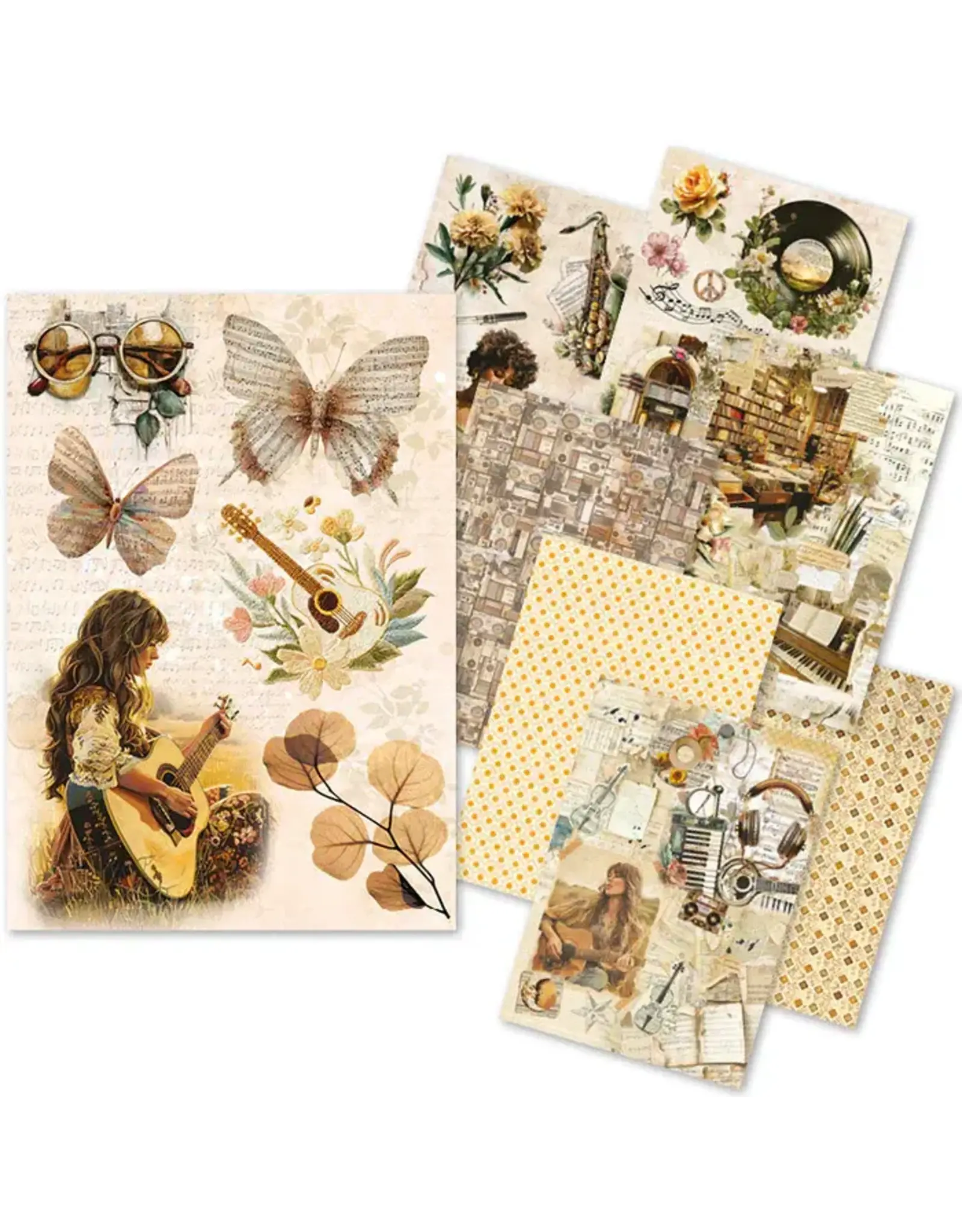 CIAO BELLA CIAO BELLA SEVENTIES MIXED A5 RICE PAPER 8/PK