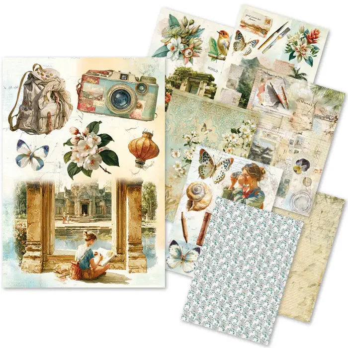 CIAO BELLA CIAO BELLA ASIA DIARY MIXED A5 RICE PAPER 8/PK