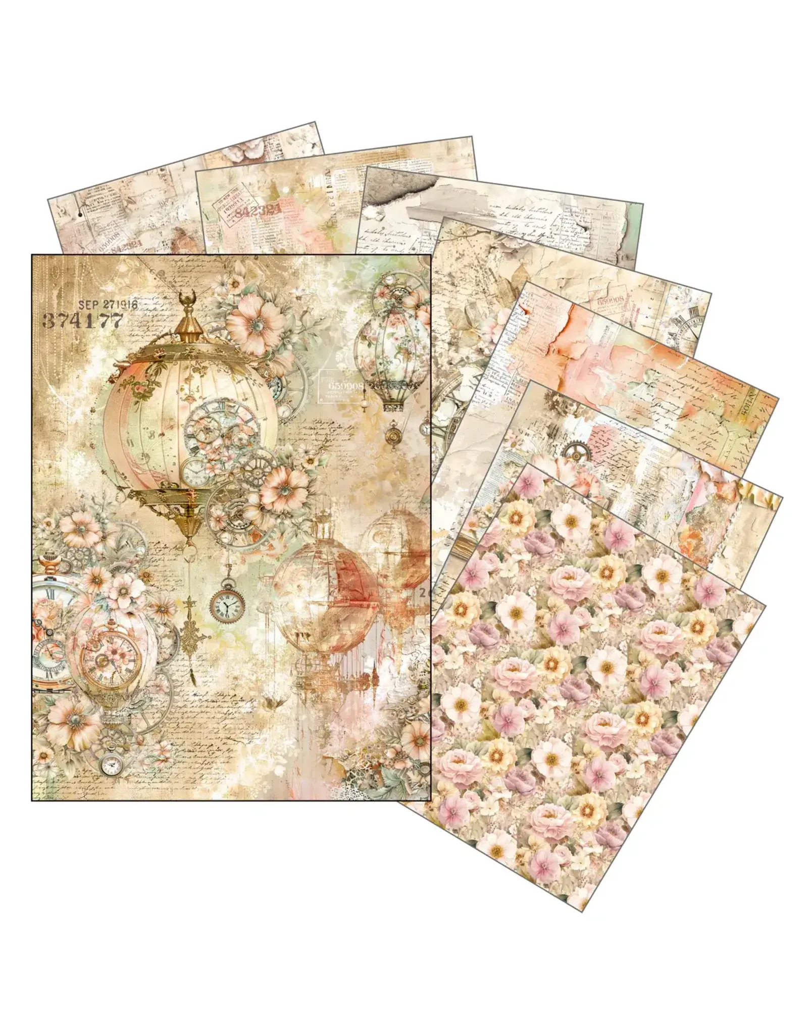 CIAO BELLA CIAO BELLA LOST IN TIME MIXED A5 RICE PAPER 8/PK