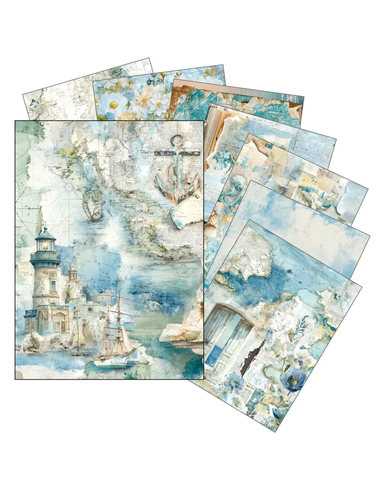 CIAO BELLA CIAO BELLA EDGE OF THE OCEAN MIXED A5 RICE PAPER 8/PK