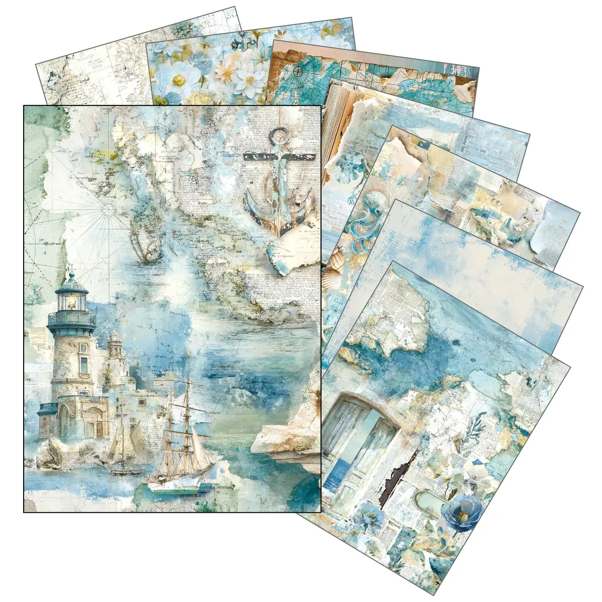 CIAO BELLA CIAO BELLA EDGE OF THE OCEAN MIXED A5 RICE PAPER 8/PK