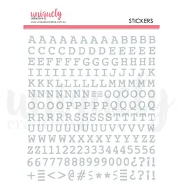 UNIQUELY CREATIVE UNIQUELY CREATIVE UPPERCASE PUFFY SILVER ALPHA STICKERS