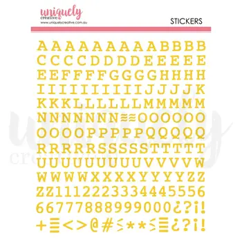 UNIQUELY CREATIVE UNIQUELY CREATIVE UPPERCASE PUFFY GOLD ALPHA STICKERS