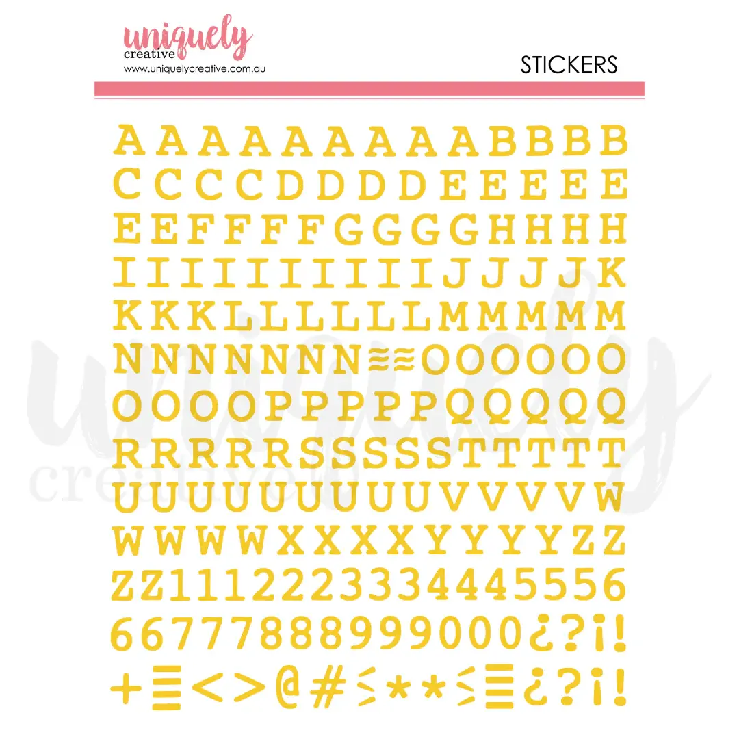 UNIQUELY CREATIVE UNIQUELY CREATIVE UPPERCASE PUFFY GOLD ALPHA STICKERS