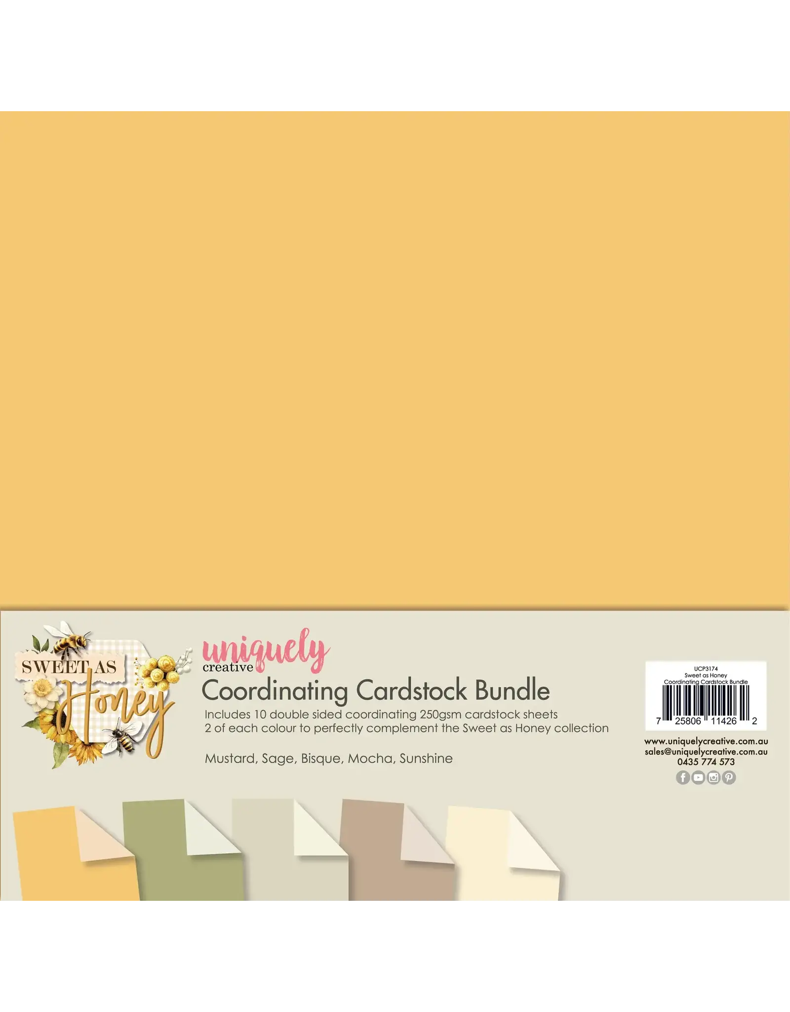 UNIQUELY CREATIVE UNIQUELY CREATIVE SWEET AS HONEY 12x12 CARDSTOCK BUNDLE
