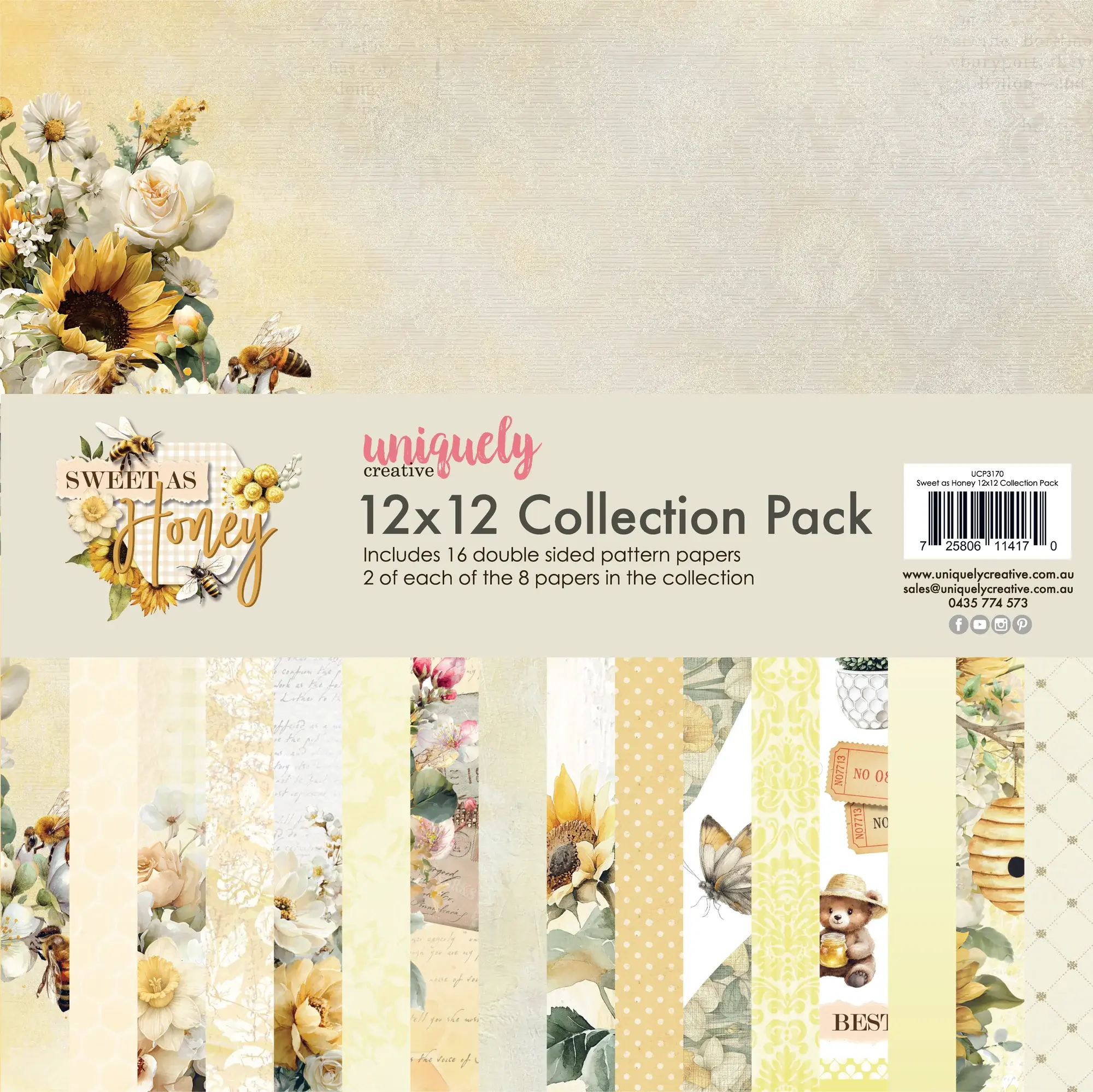 UNIQUELY CREATIVE UNIQUELY CREATIVE SWEET AS HONEY 12x12 COLLECTION PACK
