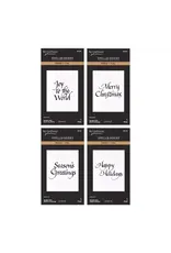 SPELLBINDERS SPELLBINDERS BETTERPRESS UPRIGHT ITALIC HOLIDAY SENTIMENTS PRESS + FOIL PLATE BUNDLE