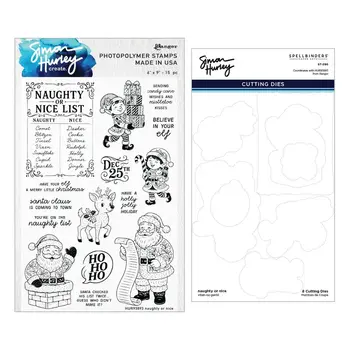 SPELLBINDERS SPELLBINDERS SIMON HURLEY NAUGHTY OR NICE CLEAR STAMP AND DIE BUNDLE