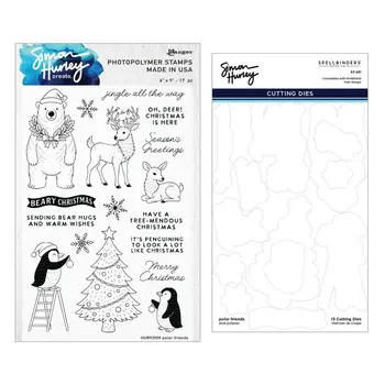 SPELLBINDERS SPELLBINDERS SIMON HURLEY POLAR FRIENDS CLEAR STAMP AND DIE BUNDLE