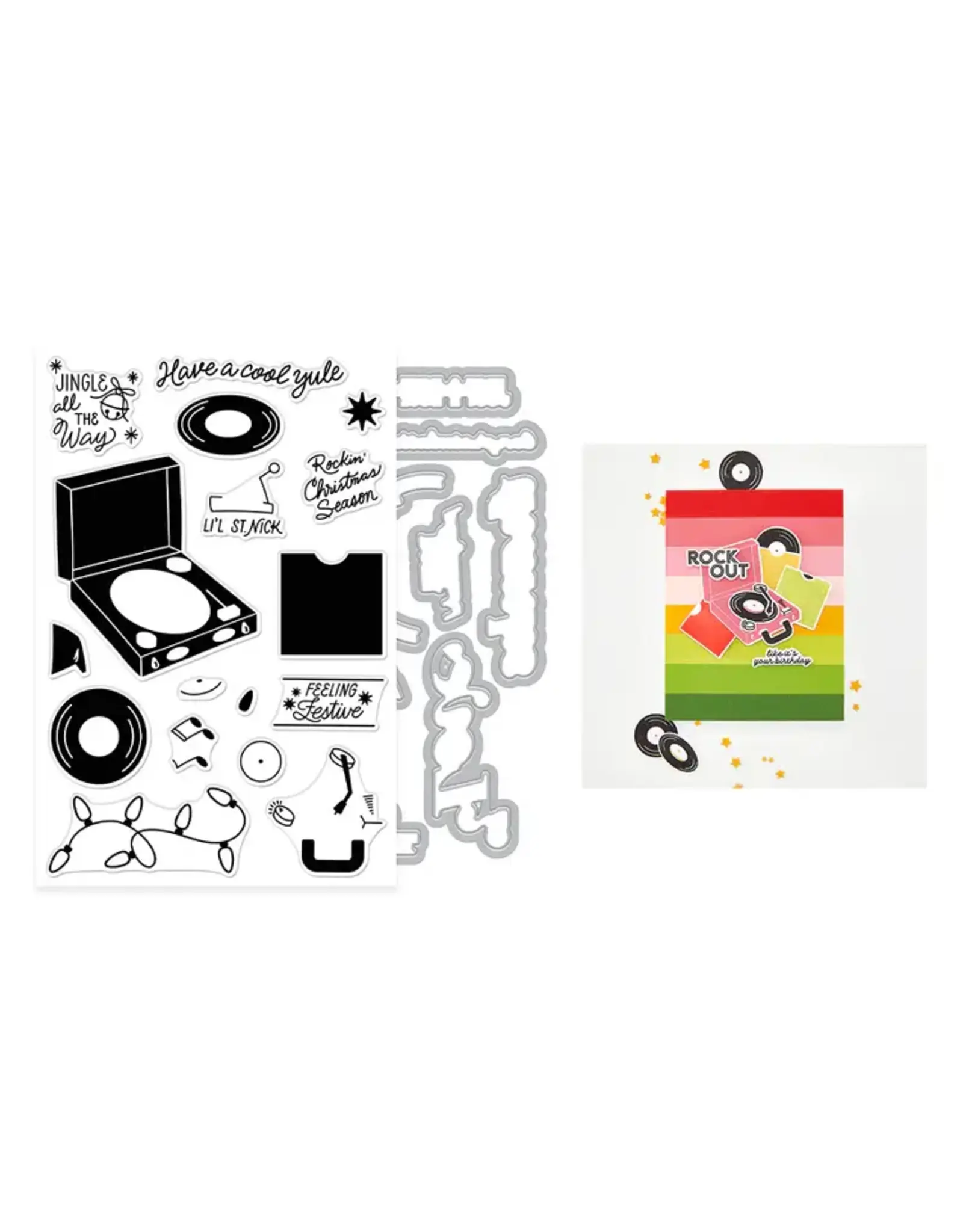 HERO ARTS HERO ARTS FEELING FESTIVE CLEAR STAMP AND DIE SET