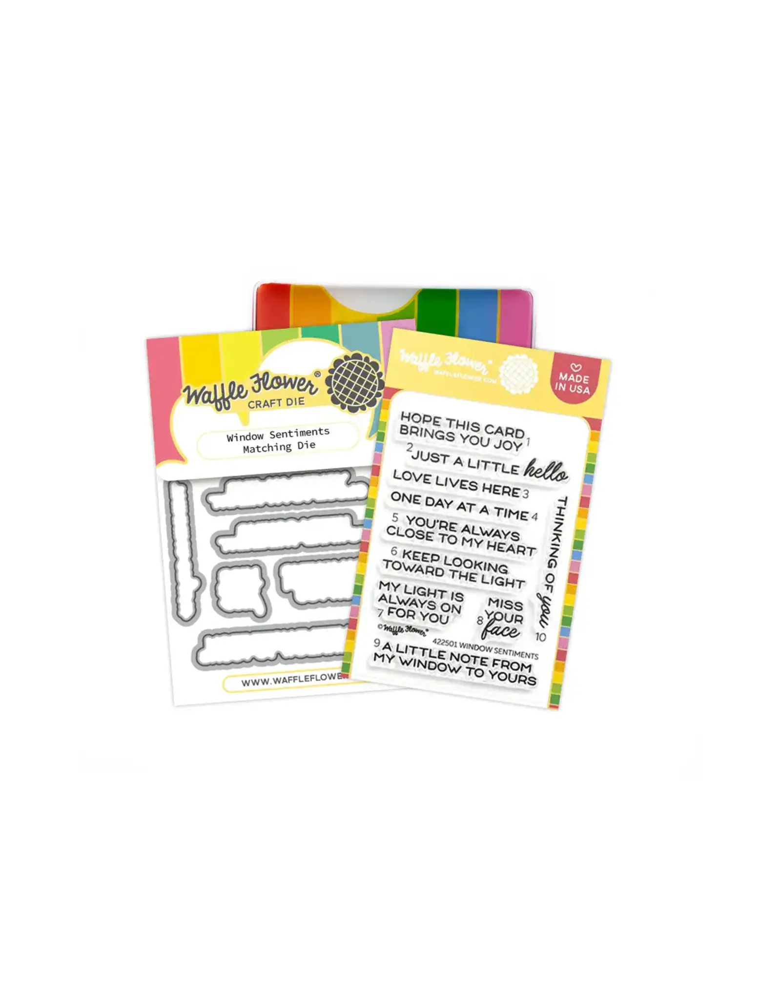 WAFFLE FLOWER WAFFLE FLOWER WINDOW SENTIMENTS CLEAR STAMP SET AND DIE COMBO