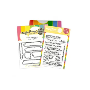 WAFFLE FLOWER WAFFLE FLOWER WINDOW SENTIMENTS CLEAR STAMP SET AND DIE COMBO